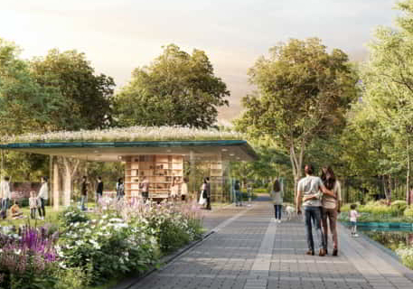 Groene tuin in de Herwaert