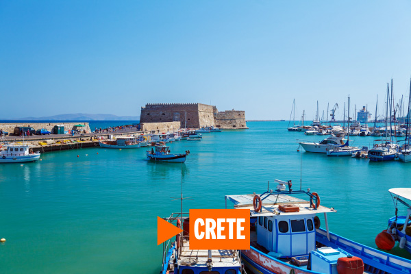 Boats in a harbour in Crete