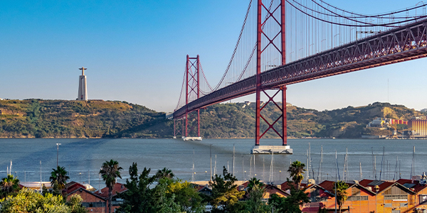 Big red bridge in Lisbon