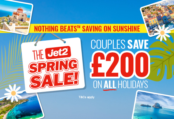 The Jet2 Spring Sale - Couples save &pound;200 on all holidays