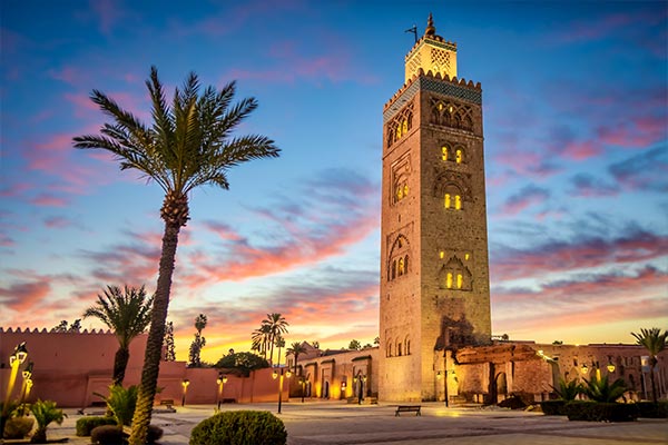 Koutoubia Mosque in Marrakesh at night