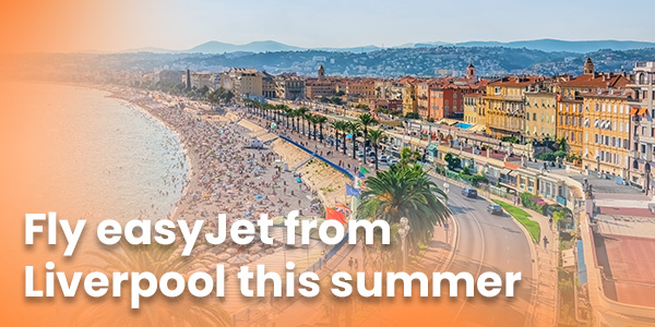 A shot of Nice's Mediterranean promenade