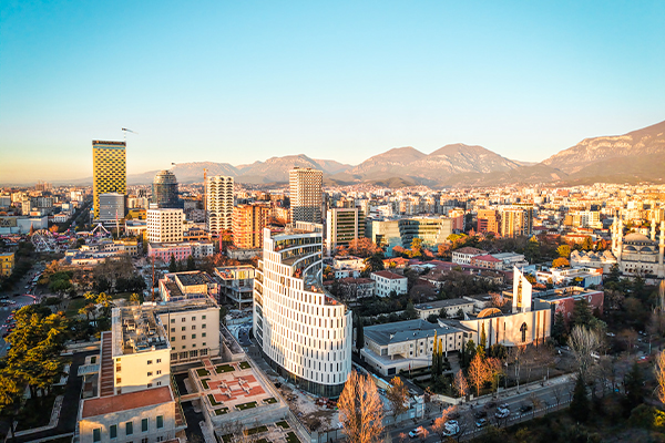 Aerial view of Tirana