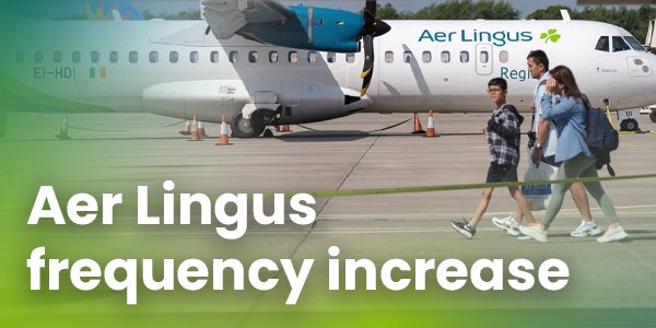 Passengers walking to the side of an Aer Lingus aircraft at Liverpool John Lennon Airport
