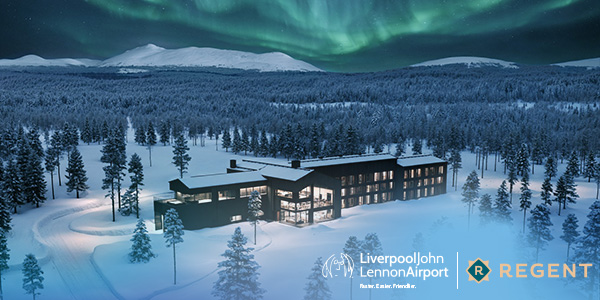 A hotel in Lapland under the Northern Lights