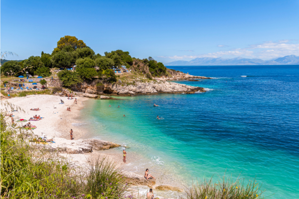 A beach in Corfu.
