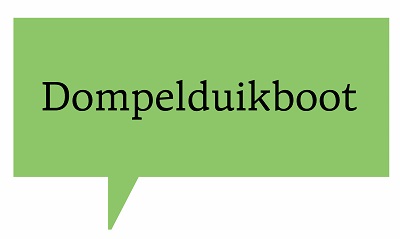 Spraakwolk met daarin de tekst ‘dompelduikboot‘