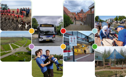 Collage van iconen met historisch thema