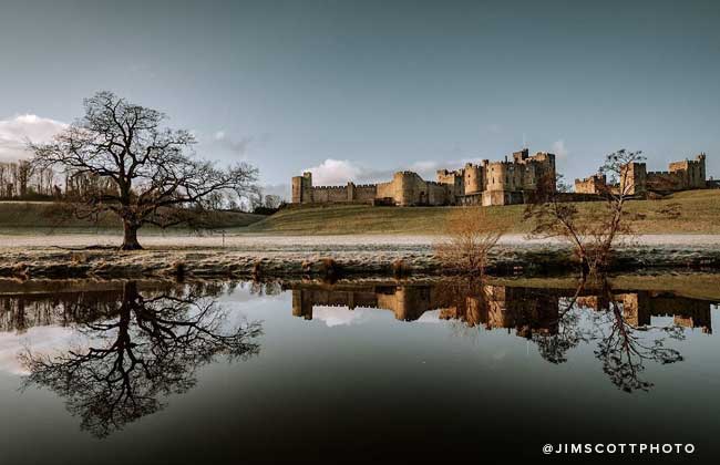 Alnwick Castle in winter