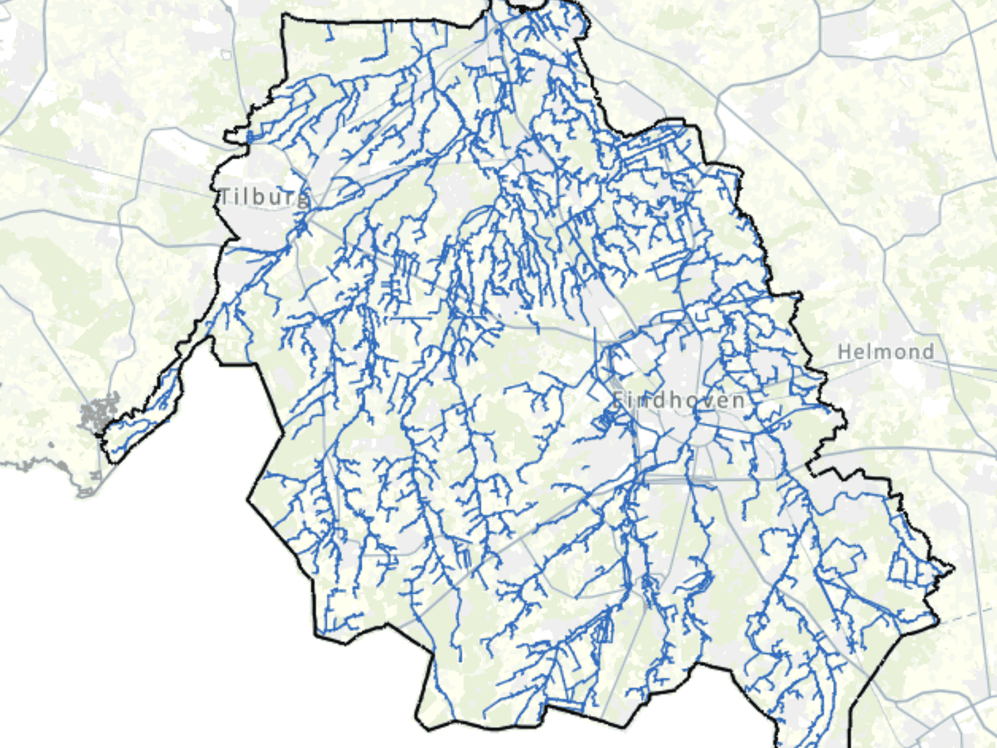 Plattegrond van het Dommelgebied