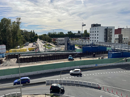 Uitzicht op de werkzaamheden