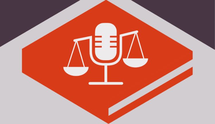 Beeldmerk van podcast Het Oordeel is een weegschaal en microfoon