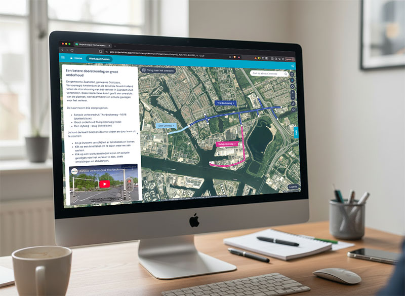 Uitzicht op de werkzaamheden