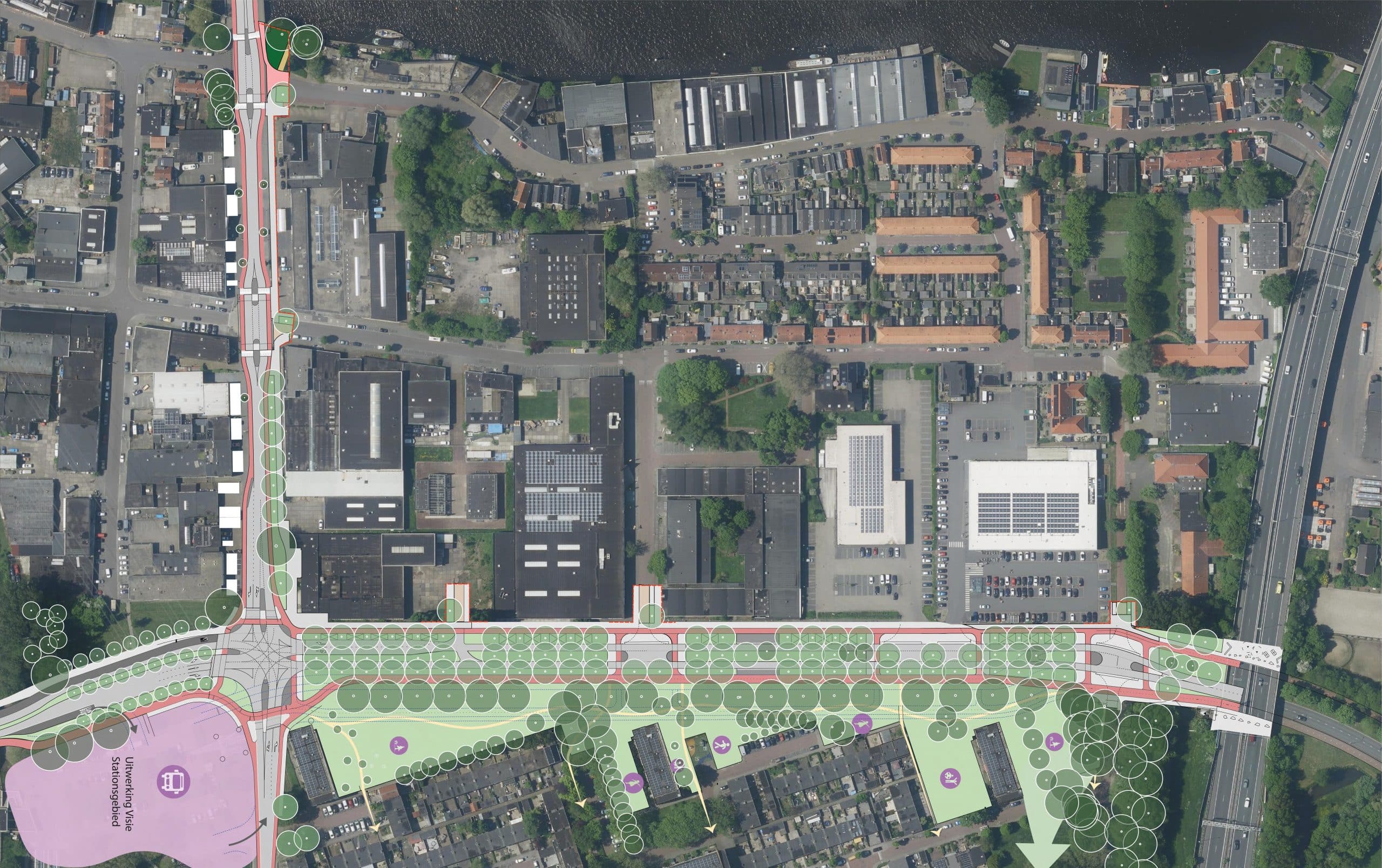 Schetsontwerp nieuwe inrichting hoofdwegen Kogerveldwijk