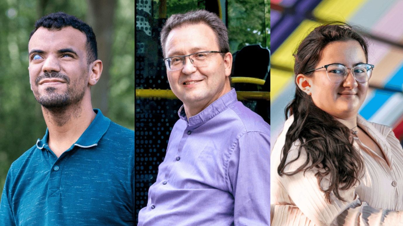 Drie personen met een beperking