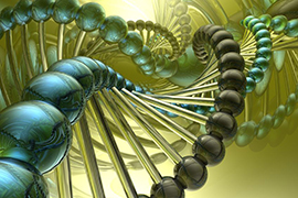 grafische weergave van een zeer uitvergrote DNA-streng