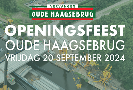 luchtfoto van eeen brug met de tekst: 20 september openingsfeest 