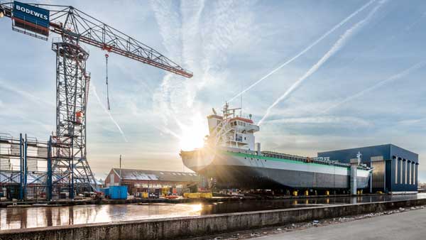 Op de foto scheepswerf Royal Bodewes in Hoogezand.