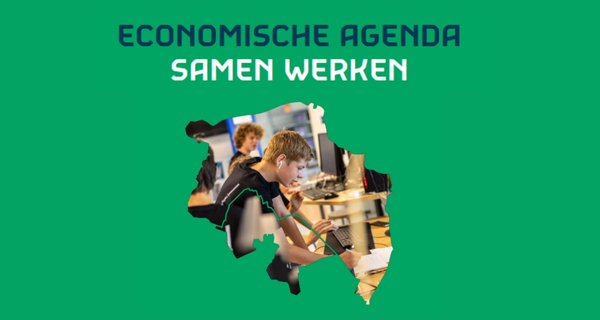 Voorblad economische agenda van jongeren op school vormgegeven in de omtrek van provincie Groningen en Noord-Drenthe