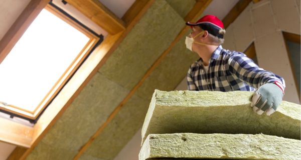 Man isoleert een woning