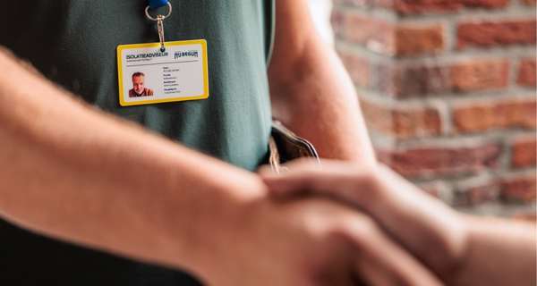 woningeigenaar schudt hand met isolatieadviseur