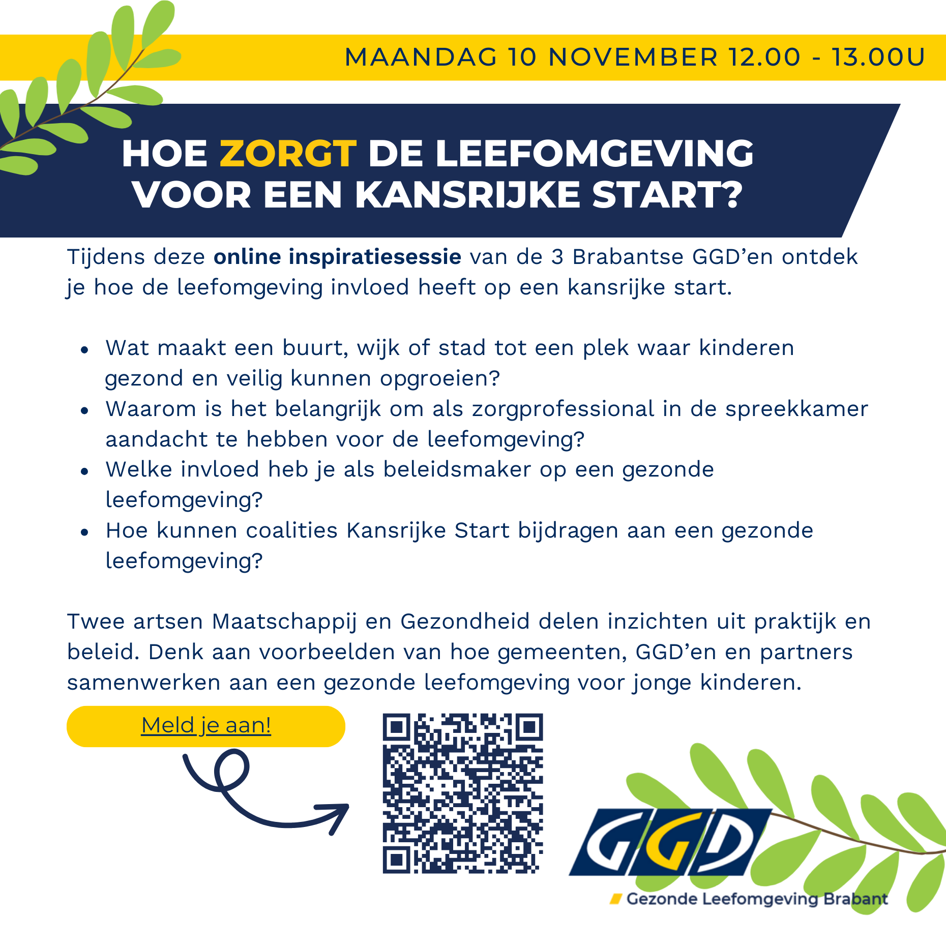 Uitnodiging voor online inspiratiesessie op maandag 10 november, hyperlink naar aanmeldpagina