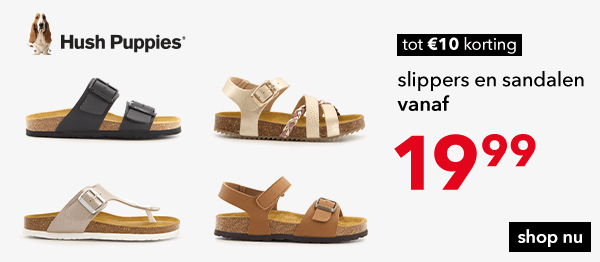 Tot €10 korting op hush puppies slippers en sandalen!