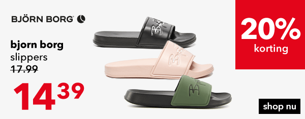 20% korting op Bjorn Borg slippers!