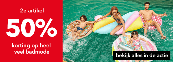 2e artikel 50% korting op heel veel zomerse artikelen!