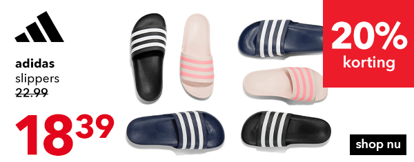 Shop adidas slippers met 20% korting!