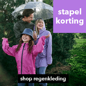 Tot 30% stapelkorting op regenkleding!