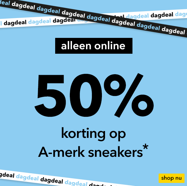Alleen vandaag 50% korting op A-merk sneakers
