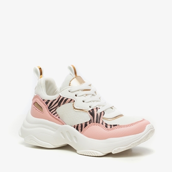 Blue Box meisjes dad sneakers met zebraprint