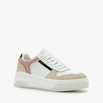 Hush Puppies leren dames sneakers beige