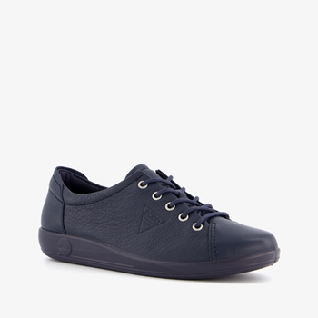 Ecco Soft 2.0 leren dames sneakers donkerblauw
