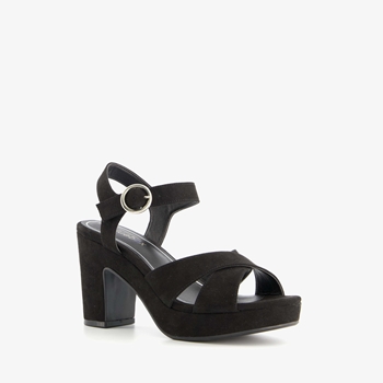 Blue Box zwarte dames sandalen met hak