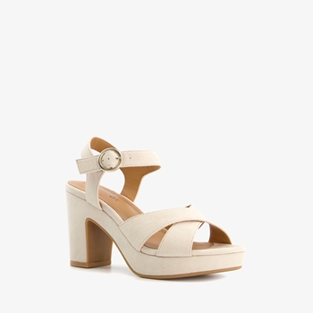Blue Box beige dames sandalen met hak