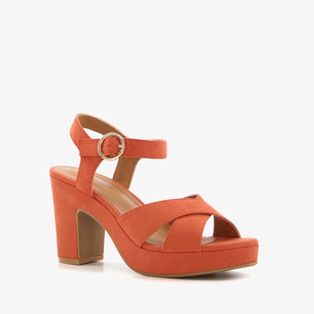 Blue Box oranje dames sandalen met hak