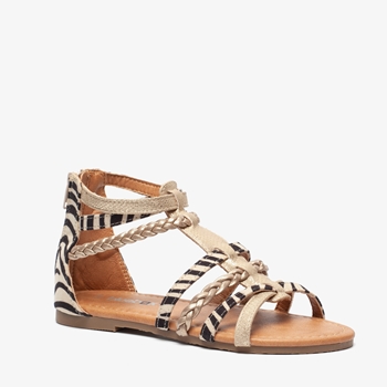 Blue Box meisjes sandalen goud zebraprint