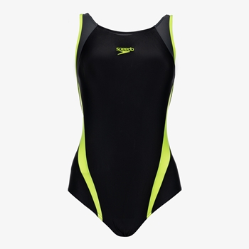 Speedo dames badpak zwart/geel
