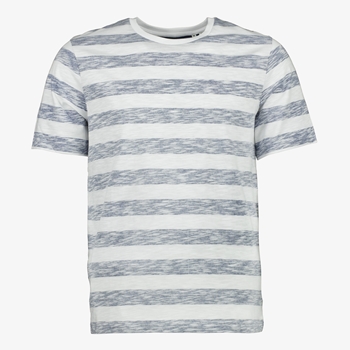 Produkt heren T-shirt wit met blauwe strepen