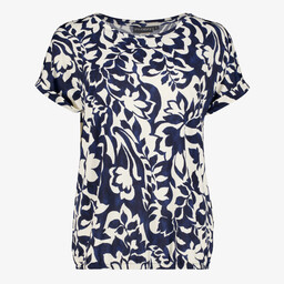 TwoDay dames top met bloemenprint blauw wit