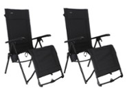 Travellife Festo set van 2 relaxstoelen - Graphite Black