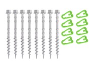 Obelink Alphagrip alu schroefharingen met haringclips 20 cm - set van 8
