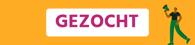 Gezocht met poppetje met megafoon