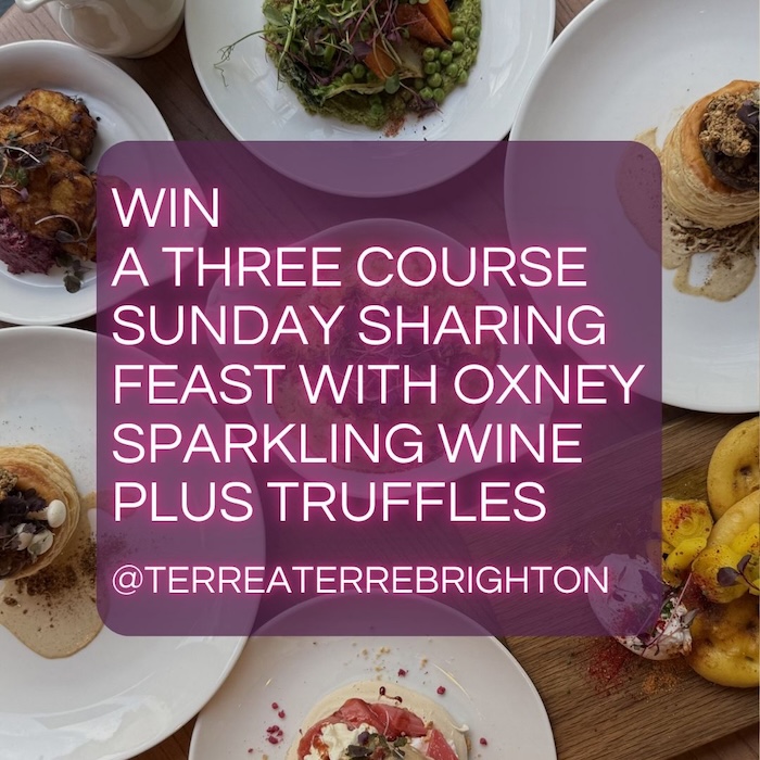 win a three course sunday sharing feat with oxney sparkling wine plus truffles